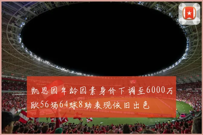 凯恩因年龄因素身价下调至6000万欧56场64球8助表现依旧出色